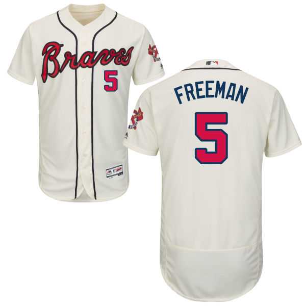 Atlanta Braves #5 Freddie Freeman Cream Flexbase Collection Stitched Jersey JiaSu,We sell and wholesale Atlanta Braves #5 Freddie Freeman Cream Flexbase Collection Stitched Jersey JiaSu on line form chian!